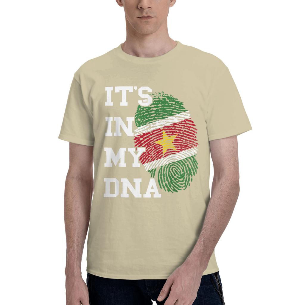 Men T-Shirt Suriname Flag Its In My DNA Thumbmark Surinamese Roots Novelty Tee Shirt Short Sleeve T Shirts O Neck Tops Classic