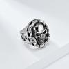 Retro Domineering Hiphop Biker Chain Skull Ring for Men Personalised Birthday Finger Ring Black Punk Street Wear Jewellery Accessories