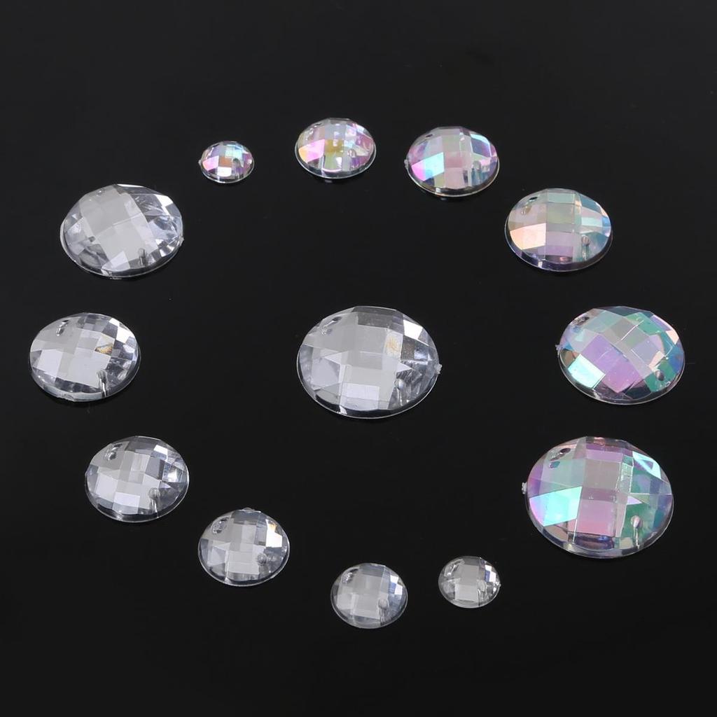 Sewing Flatback Acrylic Rhinestone Two Holes Sew On Strass Crystal Stones For DIY Wedding Dress Clothes Decoration