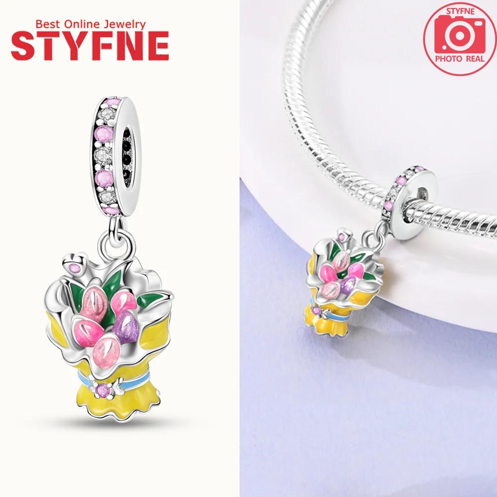 Шармы Platacolorful Tulips Букет Цветов Бусины Подходят К Оригинальным Браслетам Шармы Для Женщин Ювелирные Изделия DIY Создание Подарков