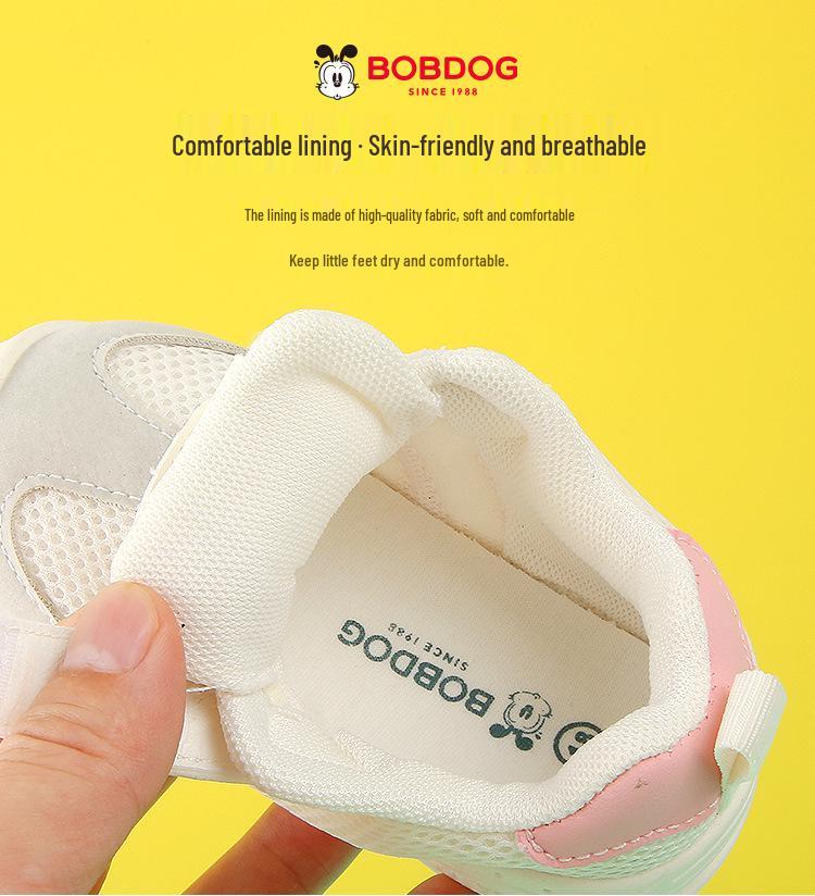 Bobodou 2026 Весенняя дышащая сетчатая обувь для малышей для девочек и мальчиков - Нескользящий спортивный дизайн