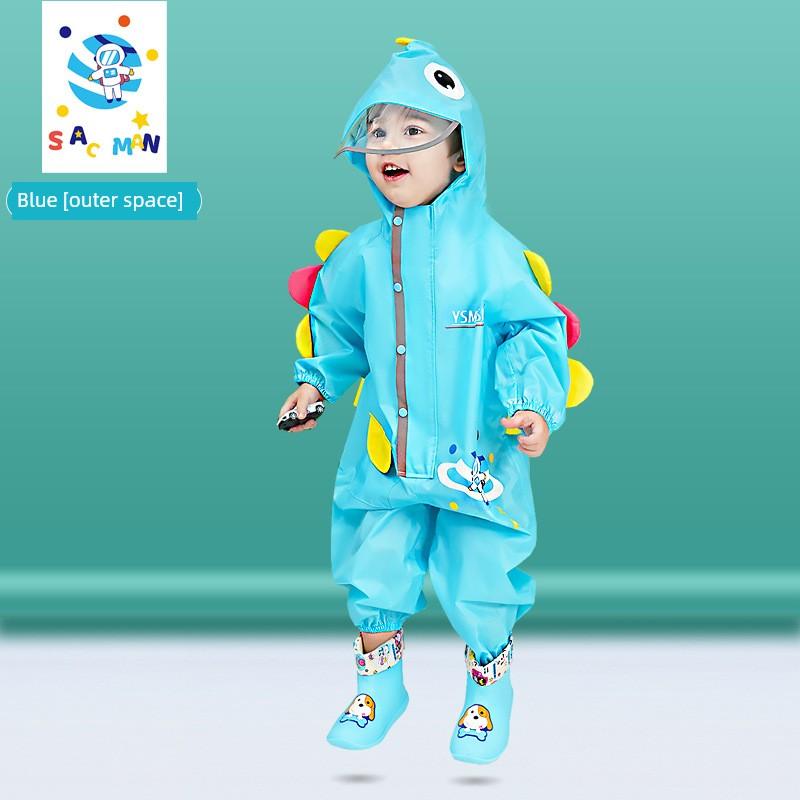 Children's One-Piece Raincoat and Rain Pants Set, Full-Body Rainwear for Boys and Girls, Kindergarten Kids, 2024 New Model Rain C