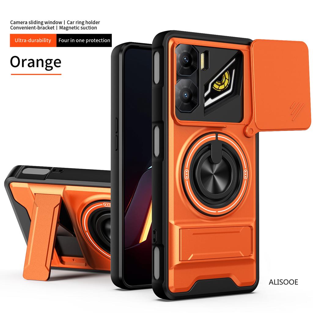 Чехол для Nubia Neo 3 5G Чехол Вращающийся Сдвижной Защита камеры Кольцо-подставка Противоударная крышка Capa Funda