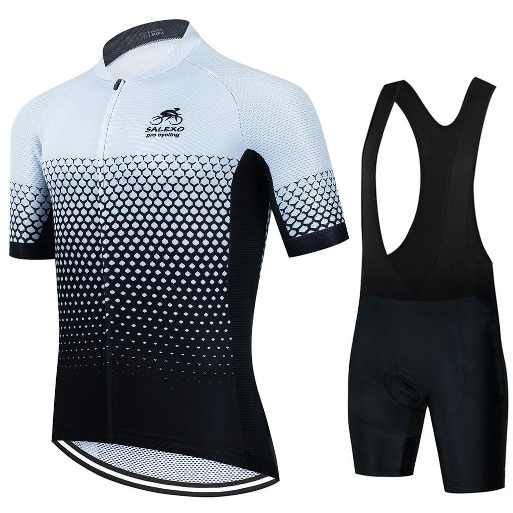 Белый велосипедный трикотаж, комплект 2023, мужская летняя униформа для горного велосипеда с короткими рукавами, Ropa Ciclismo Maillot Hombre, костюм для велосипедной одежды