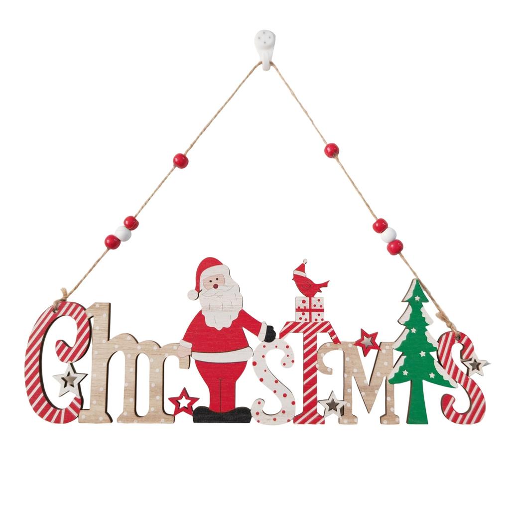 Christmas Home Wooden Pendant Scene Arrangement Atmosphere Hanging Decoration Door Hanging (Single Sided Printing)