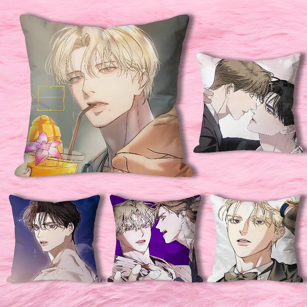 Подушки с принтами Webtoons Kiss Me If You Can для Спальни Гостиной Дивана Домашний Декор Полиэстеровая Наволочка на Подушку на Молнии