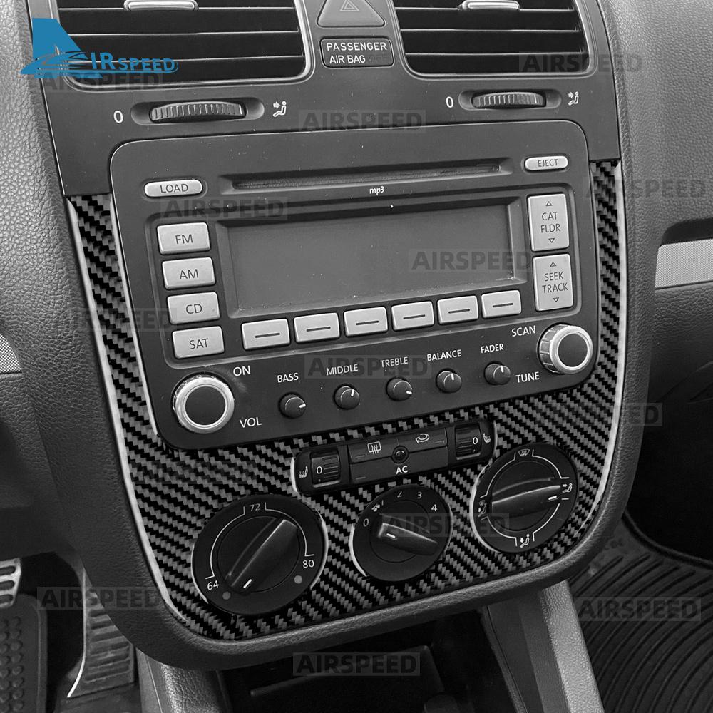 Настоящая мягкая карбоновая наклейка для Volkswagen VW Golf 5 Rabbit 2005 2006 2007 Jetta 2005 2006 2007 2008 2009 Аксессуары для ручек управления кондиционером