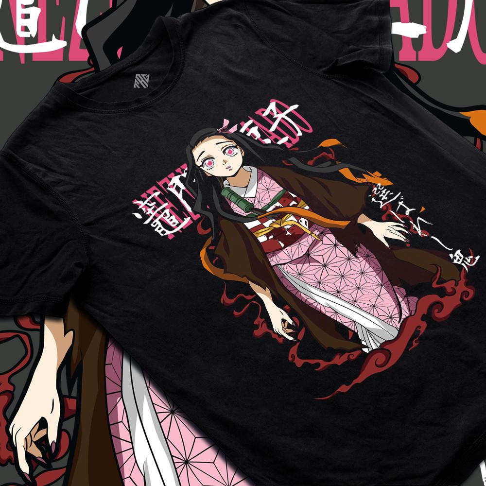 Anime Inspired Waifu Manga Girl Graphic T-Shirt Cosplay Kimetsu No Yaiba Outfit