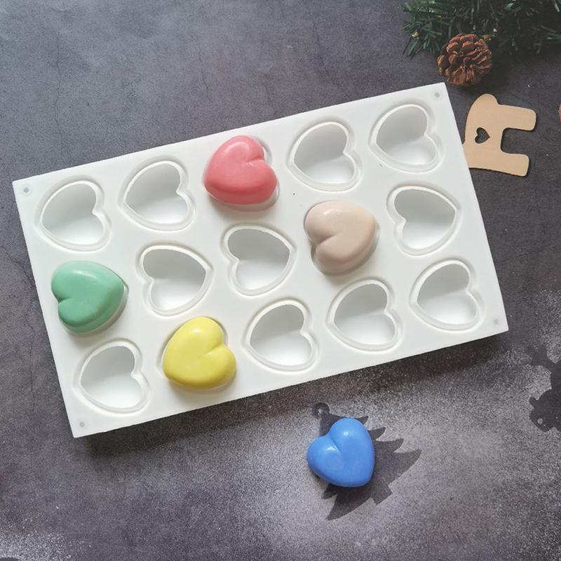 1 шт. 15-гнездные силиконовые формы для торта, мини-формы в форме сердца для романтики, сделай сам, формы для выпечки, десертов, муссов, украшения, инструменты для выпечки