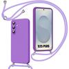 Case for Samsung Galaxy S25 Plus (S25+) Shockproof Liquid Silicone with Lanyard - Purple
