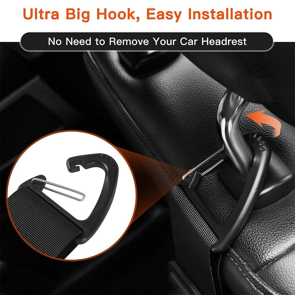 2 шт. Автомобильный крючок Универсальные крючки на подголовник сиденья автомобиля, Черный