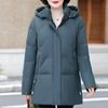 Middle Age Women Winter White Duck Down Coats Vintage Plus Size Parkas Hooded Elegant Thick Warm Down Jackets Woman Outerwears