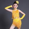 Children's Latin Dance Costumes Skirt Sequins Performing Competition Girls Dancing Dress