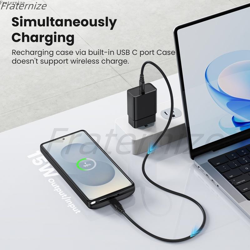 Для Samsung Galaxy S22 S23 S24 S25 Ultra S25 Plus Зарядный чехол Power Bank Перезаряжаемая Расширенная зарядная крышка 10000 мАч