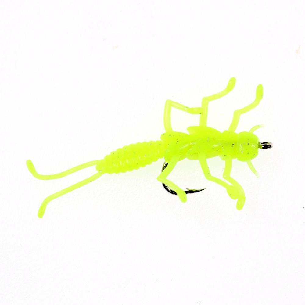 Bimoo 100 шт., мягкая приманка для ловли форели, маленькая приманка для ловли насекомых с крючком, сковорода для рыбалки