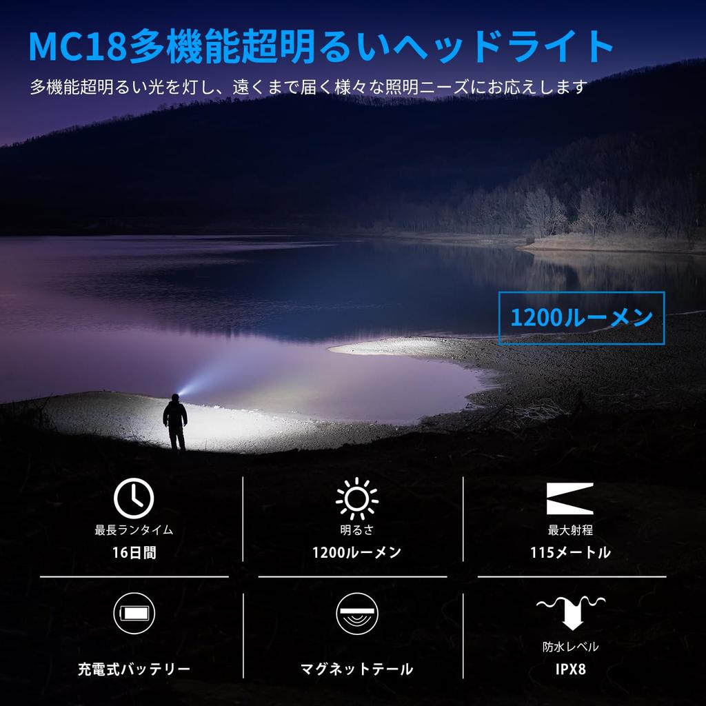 Trustfire MC18 Перезаряжаемый Светодиодный 1200 5 Магнитный IPX8 Ручной Сверхяркий 18650 Часы Магнитный Сверх Идеально для Катастроф На Открытом Воздухе Ночь и Питание