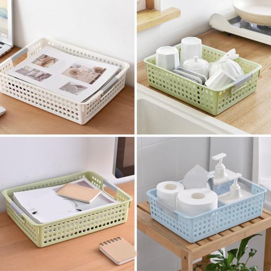 Storage Basket Versatile Hollow Design Storage Box Space-saving Sundries Organizer for Cosmetics Clothes Toy Food