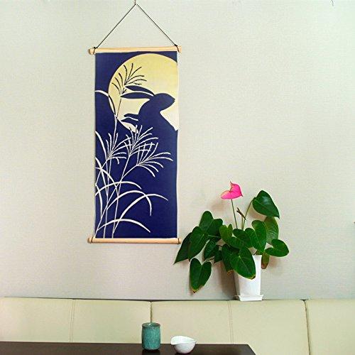 Todaya Shoten Niwa-zome Tenugui (Japanese Hand Towel) - Rabbit On the Moon, 258