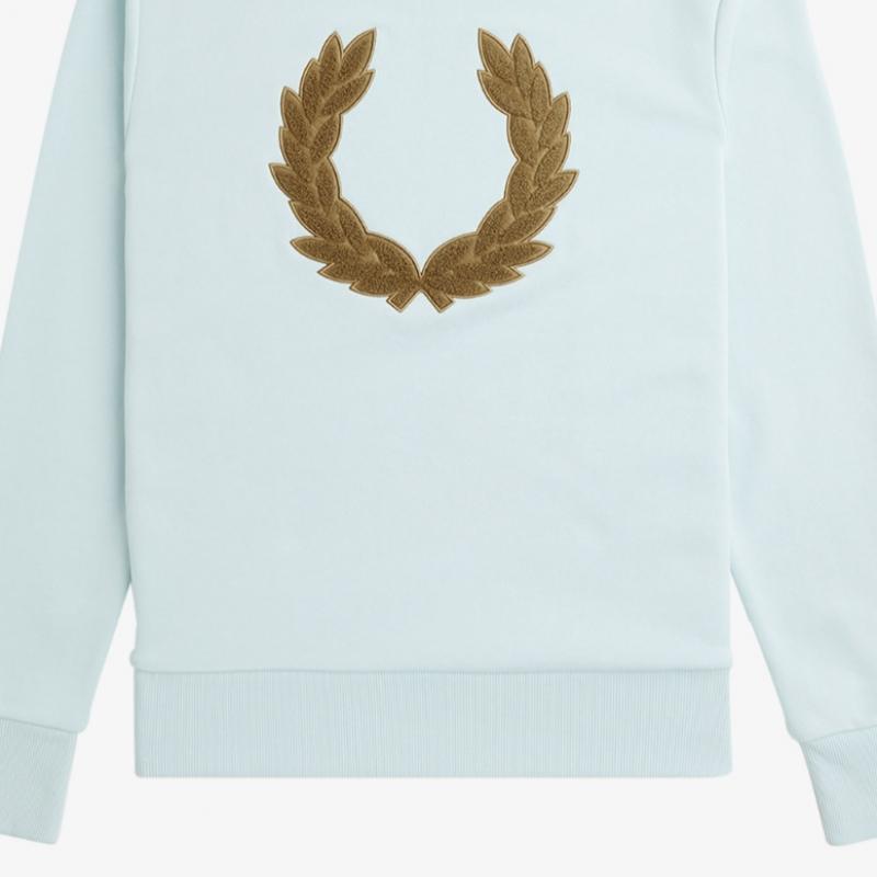 Fred Perry [sharp] Laurelis Graphic High Neck Sweatshirt   Light Ice Afpm2417770 R30