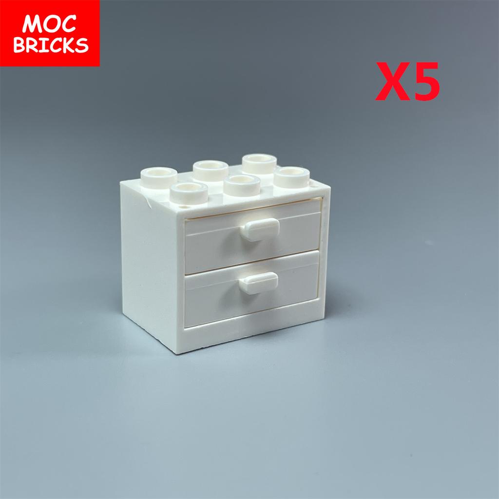 Коробка-шкафчик для кубиков MOC Контейнер 2x3x2 Шкафы Собираемые Частицы 4532 4533 Городской Дом Строительные Кирпичики Детали