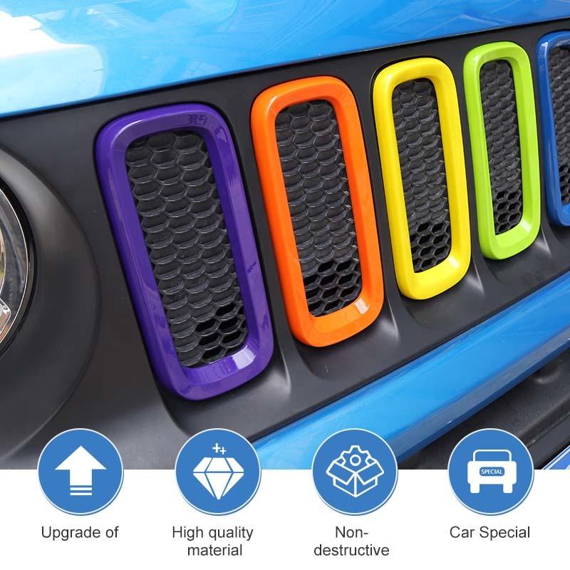 Наклейки для автомобильной решетки ABS, декоративные наклейки для Jeep Renegade 2016, внешние аксессуары для автомобиля
