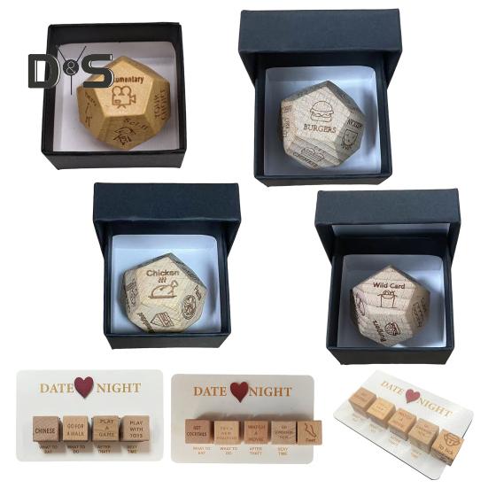 1/4/5 шт. игральные кости для принятия решений на свидании, 6/12-гранные, портативные деревянные игральные кости для взрослых пар, День святого Валентина, годовщина, девушка, парень, муж, жена