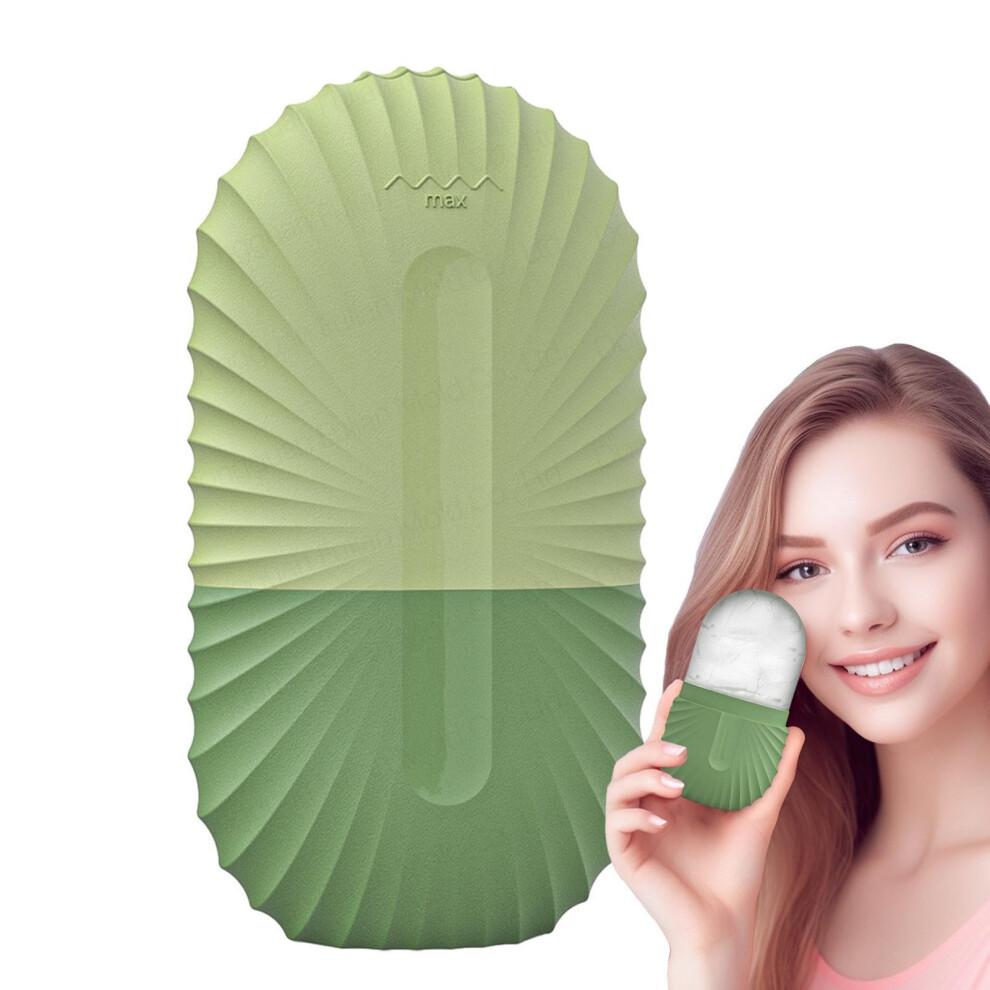 Face Ice Roller Silicone for Face and Eyes, Cooling Puffiness Relief, Reusable Freezable Green Shell Design
