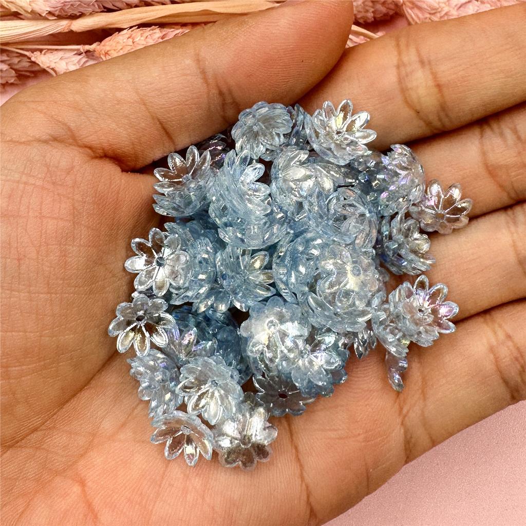 100pcs 9.5mm Fashion Acrylic Flower Beads For Bracelet Necklace Making DIY Jewelry Accessories