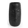 [R8337] - Black 'Arty' Ceramic Vase (face) - 20x12cm