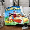 1pc Flintstones Family Flannel Throw Blanket HD Printed Lightweight Soft Warm All Season Blanket for Sofa, Bed, Travel, Camping Machine Washable