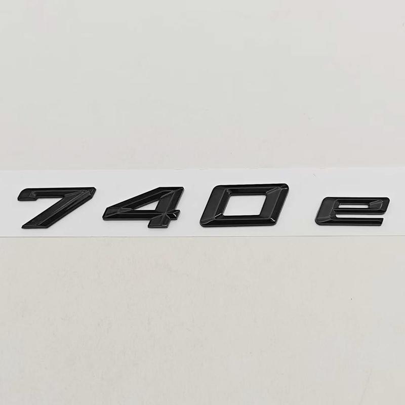 3D ABS Chrome Car Letters Logo 740e Rear Trunk Badge Emblem Sticker For BMW 7 Series EV 740e G11 Auto Tail Marking Accessories