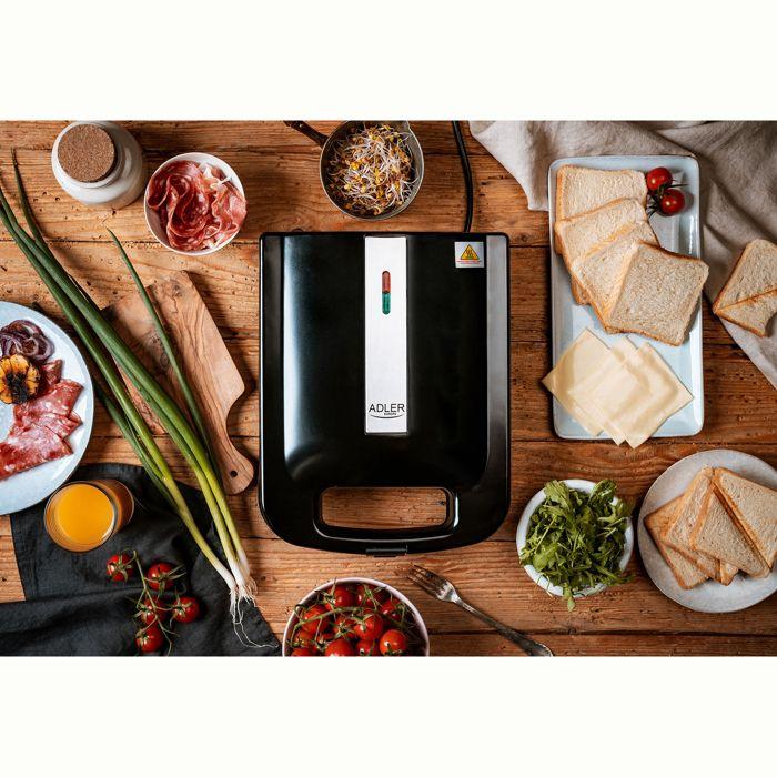 Электрический прибор для 8 треугольных сэндвичей, Антипригарные пластины Adler AD3055 2000 Вт 02031