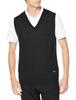 Knit Vest Size L Men's V-Neck (E2JC2A01), Black,