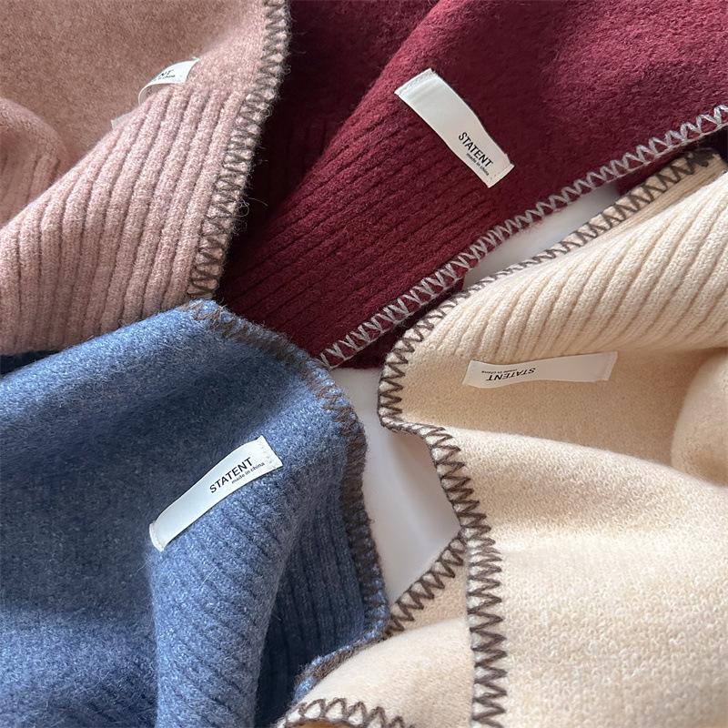 A Simple and Elegant Iins Style Knitted Lockstitch Scarf for Women A Versatile and Warm Scarf for Autumn and Winter