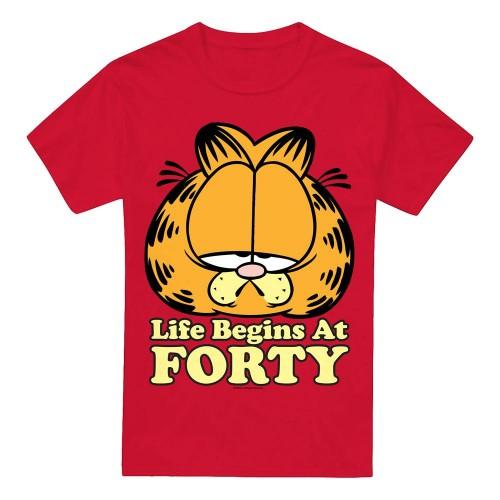 Garfield Mens Life Begins At Forty T-Shirt