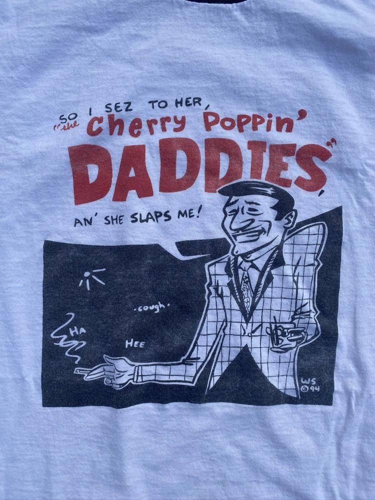Винтажная футболка с контрастными рукавами Cherry Poppin 1994 года IM0858 Унисекс