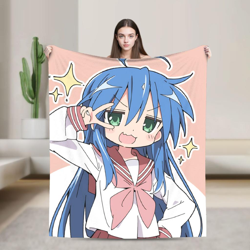 Konata izumi L-Lucky S-Star Blanket Warm Novelty Plush Bedding Throws For Child Couch Bed Flannel Bedspread Bed Cover
