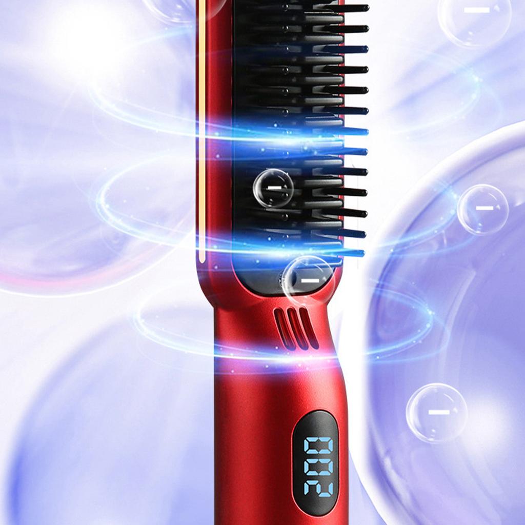 Lazy Hair Straightening Comb Without Damaging Hair, Wireless Portable Mini Electric Curling Comb, Negative Ion Care and Electric Curling Stick