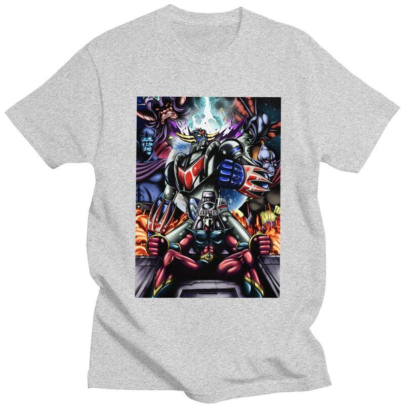 Мужская футболка Grendizer на заказ Хлопковая футболка Goldorak Goldrake Ufo Robot Т-shirts Приталенная одежда