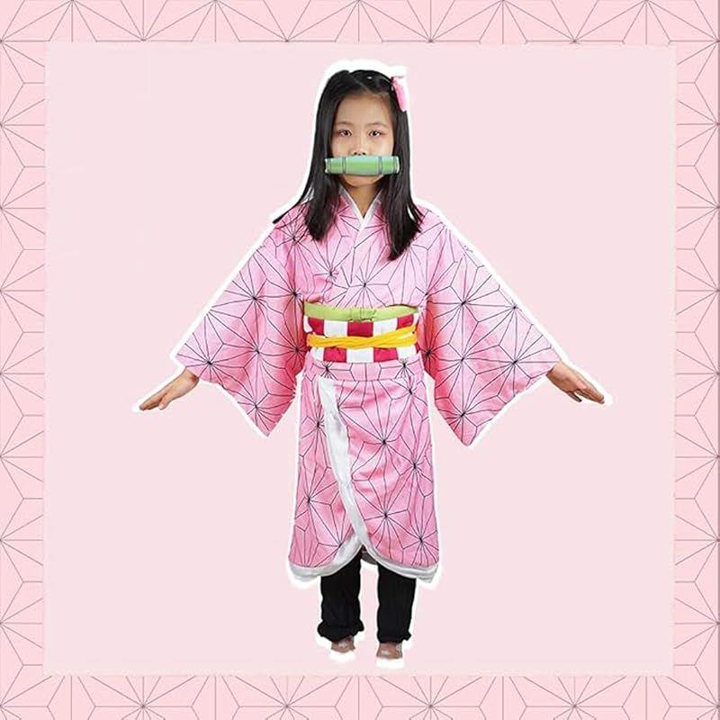 Used [New] [DEVOTEE] Demon Slayer's Blade Children's Clothes Costume Nezuko Kamado Children's Cosplay Kimetsu no Yaiba Kamado Nezuko Child Cosplay