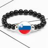 287 Countries National Flag Snap Button Elastic Band Beads Country Flag Independence Day Bead Jewelry Beaded Bracelet