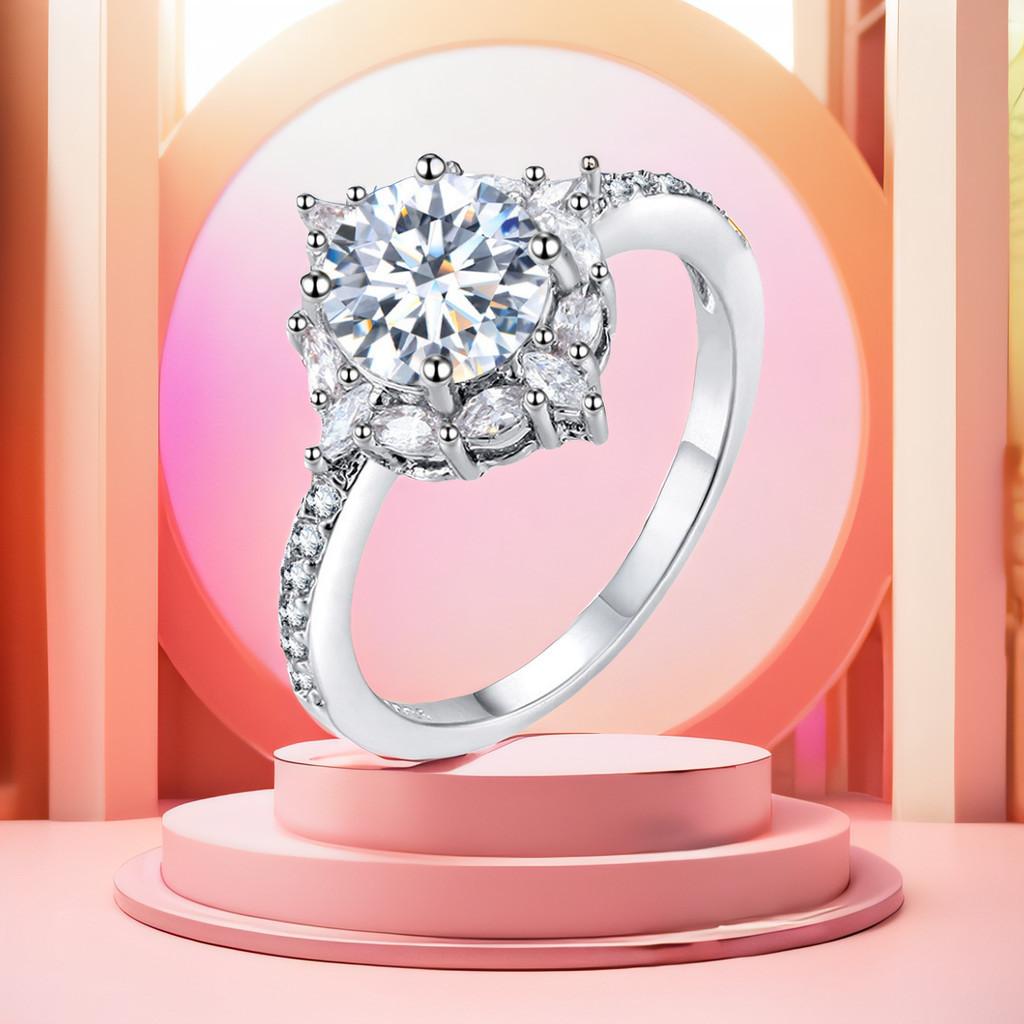 Роскошное кольцо из латуни и белой стали, потрясающее украшение в европейском стиле