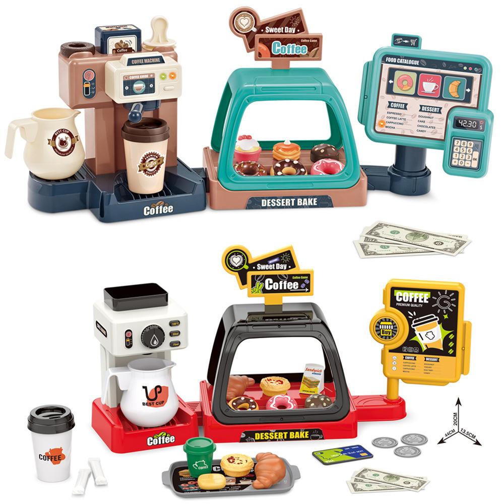 Children'S Play House Kitchen Simulation Food Mini Ice Cream Supermarket Donut Coffee Machine Export Toy Set