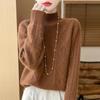 Women Sweater 100% Wool Turtleneck Knit Pullover Thick Winter Jumpers Female Knit Tops