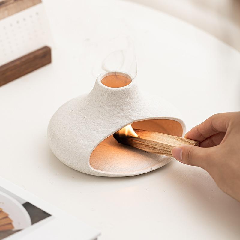 Modern Style Ceramic Incense Burner for Palo Santo, White Sage, Cone Incense, Desktop Ornament Home Decor