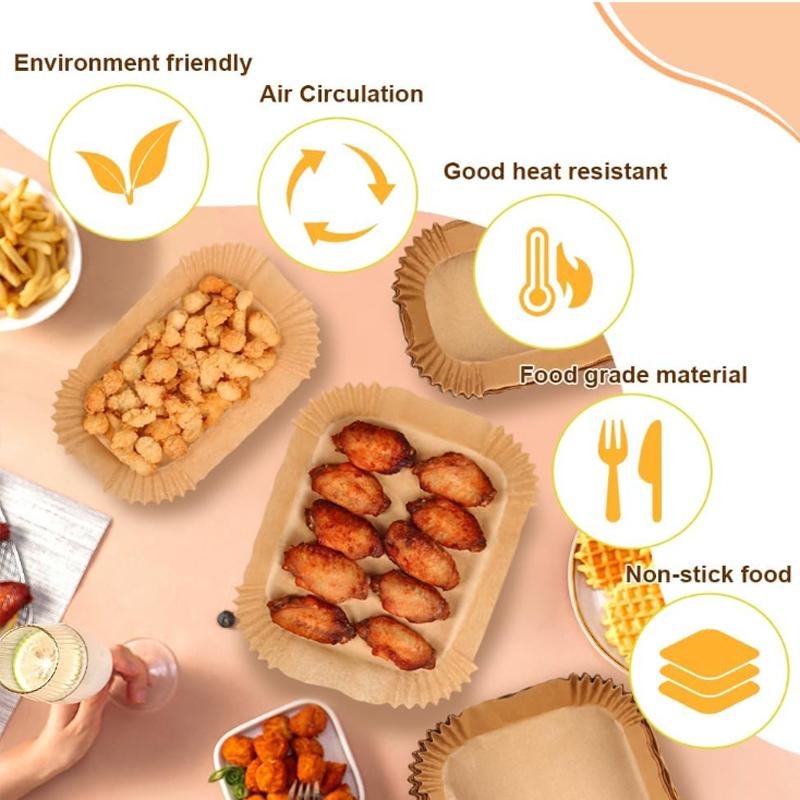 100x Air Fryer Liners Disposable Paper Liners Non Stick Parchment for Ninja Dual