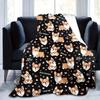 Cute Corgi Blanket Puppy Pattern Blanket Soft Flannel Blanket for Children Adult Gift Blanket