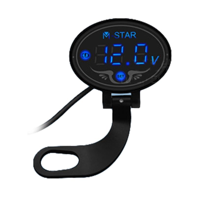 Digital Voltmeter for Motorcycle Accessory Voltmeter Gauge for DC 9-24V Panel Meter Waterproof LED Display Voltm