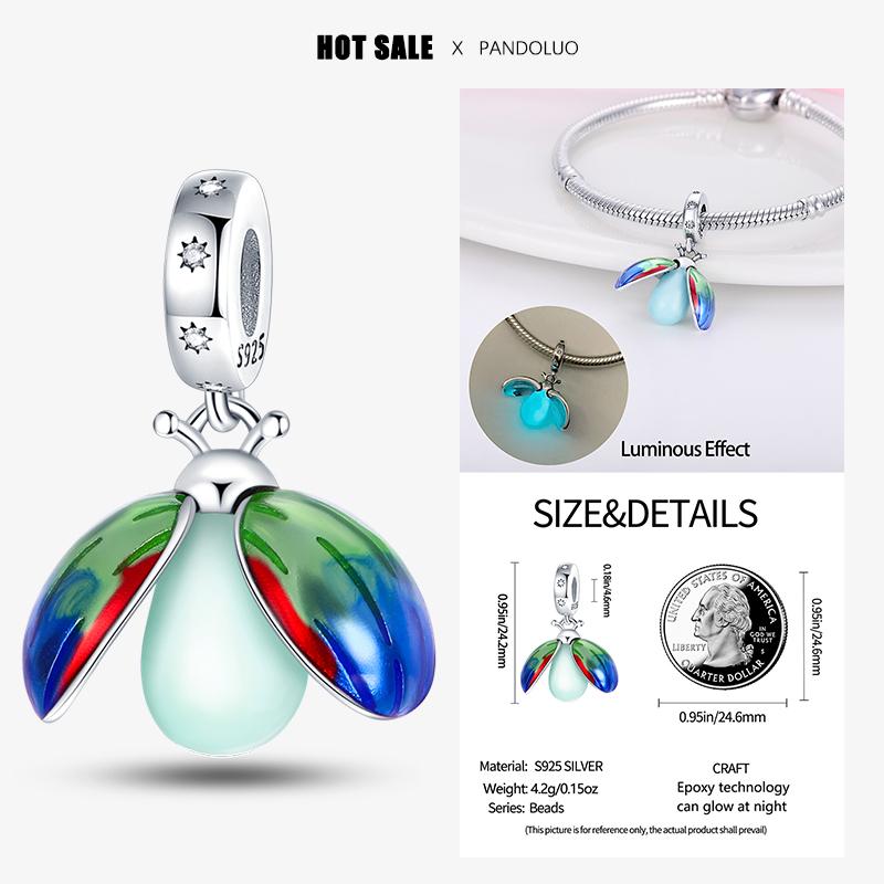 Glowing Color Changing Animal Star Light Bulb Shape Charm Beads Fits Pandach Bracelets Necklace For Women Pendants Diy Jewelry