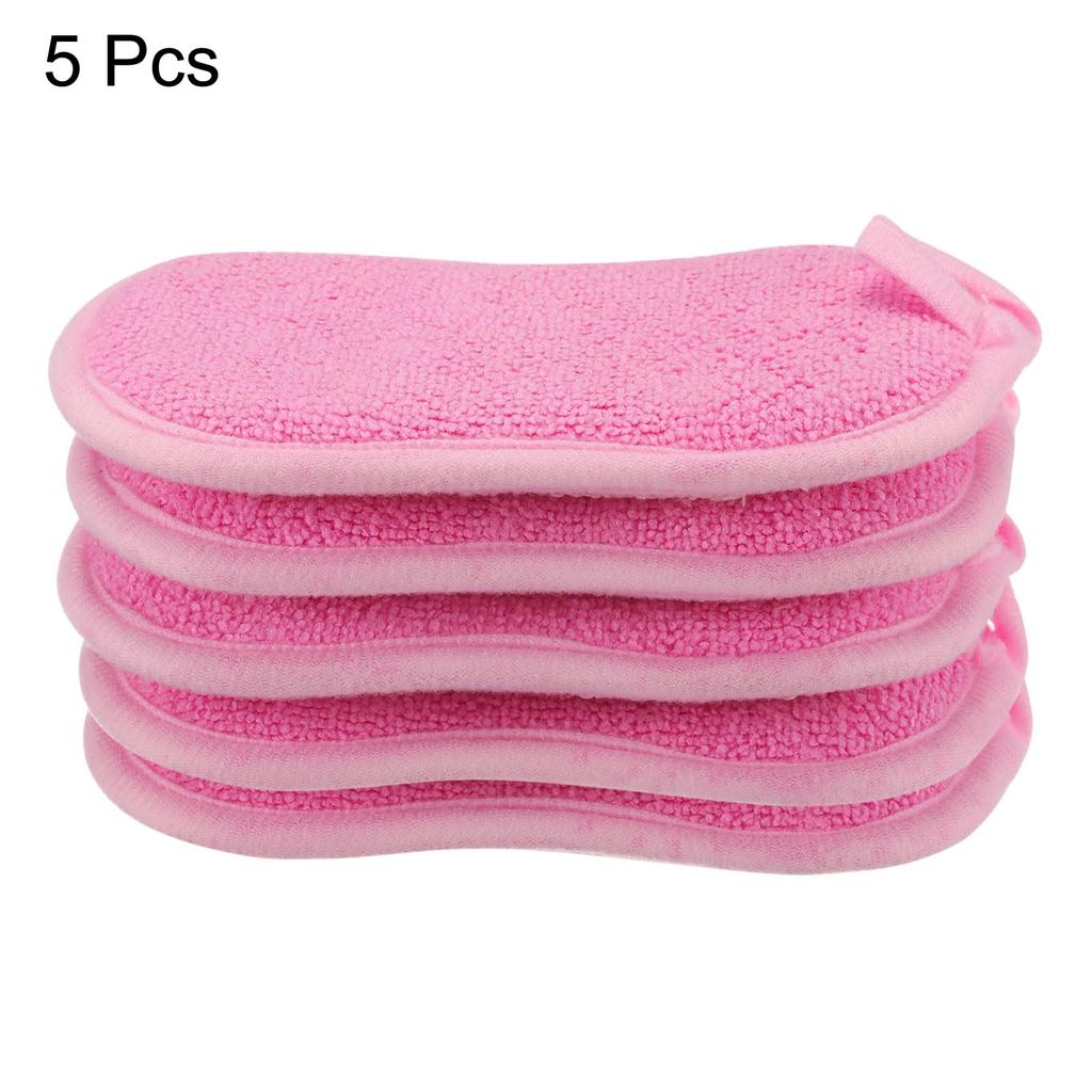 Uxcell Многоцелевая кухонная губка для мытья посуды Микрофибровая губка Губка для чистки Губка для мытья посуды Кухонная уборка Розовая 5 шт. Скраббер, Не царапает